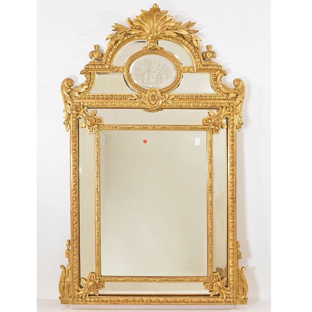 SPCP162 1a antique golden mirror old mirror glass XIX century.jpg